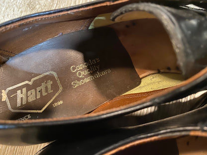 Kingspier Vintage - Black Leather Derbies by Hartt - Sizes: 7M 8.5W 39-40EURO, Made in Canada, Canada’s Finest Shoemakers, Leather Soles, Goodyear Rubber Heels