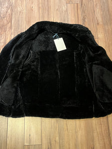 Vintage Black Shearling Bomber Jacket, 

Made in Canada
Size Medium