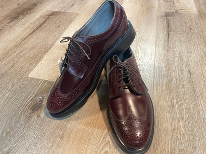 Kingspier Vintage - Burgundy Full Brogue Wingtip Derbies by Dexte - Sizes: 7M 8.5W 39-40EURO, Made in USA, Dexter USA Leather Soles and Rubber Heels