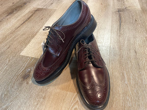 Kingspier Vintage - Burgundy Full Brogue Wingtip Derbies by Dexte - Sizes: 7M 8.5W 39-40EURO, Made in USA, Dexter USA Leather Soles and Rubber Heels