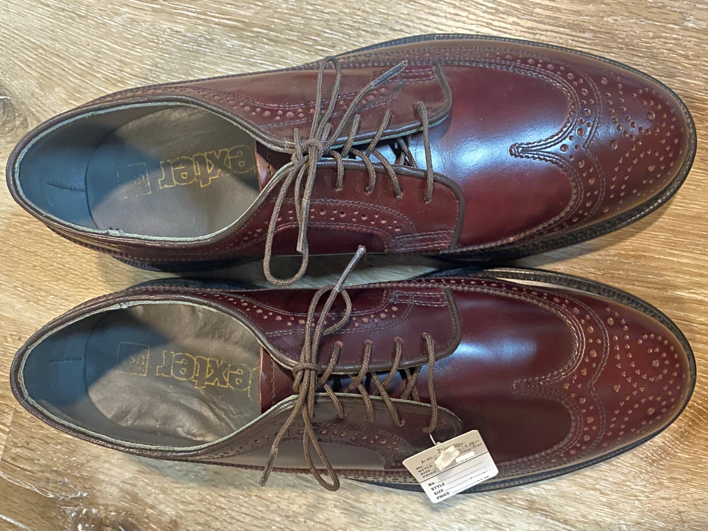 Kingspier Vintage - Burgundy Full Brogue Wingtip Derbies by Dexte - Sizes: 7M 8.5W 39-40EURO, Made in USA, Dexter USA Leather Soles and Rubber Heels