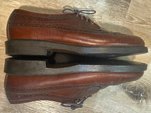Load image into Gallery viewer, Kingspier Vintage - Brown Full Brogue Wingtip Derbies by Dexter - Sizes: 8.5M 10.5W 41-42EURO, Made in USA, Pebbled Leather Texture, Leather and Rubber Soles
