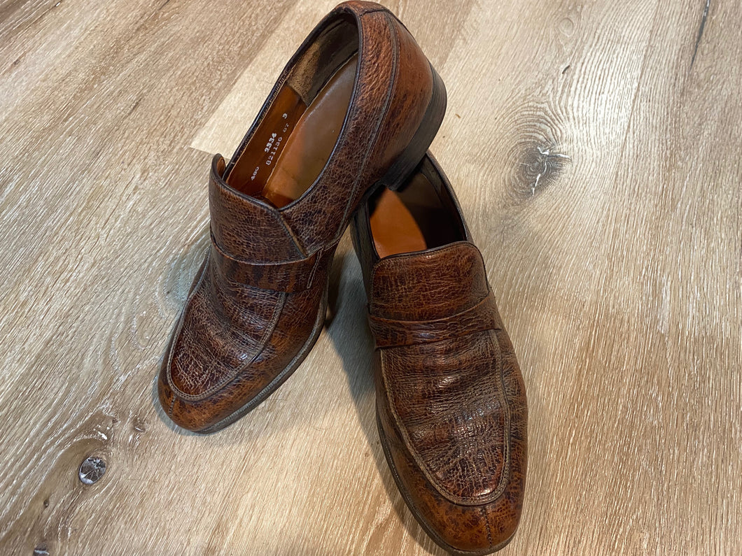 Kingspier Vintage - Brown Antelope Leather Penny Loafers by Dack’s Shoes for Men - Sizes: 8M 10W 40-41EURO, Made in Canada, Leather Soles and Rubber Heels