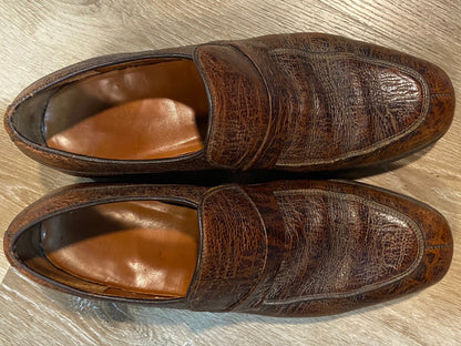 Kingspier Vintage - Brown Antelope Leather Penny Loafers by Dack’s Shoes for Men - Sizes: 8M 10W 40-41EURO, Made in Canada, Leather Soles and Rubber Heels