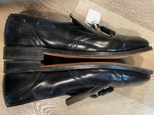 Kingspier Vintage - Black Full Brogue Wingtip Tassel Loafers by Dexter USA, Sizes: 8.5M 10.5W 41-42EURO, Made in USA, Dexter Leather Soles and Rubber Heels