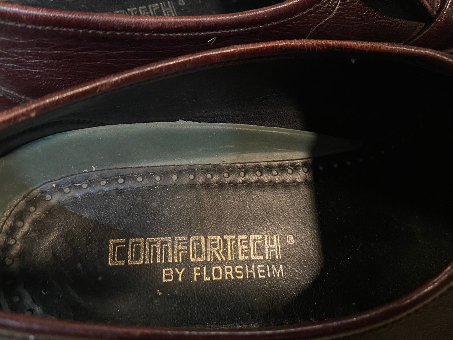 Kingspier Vintage - Burgundy Loafers with Basketweave Saddle by Florsheim Comfortech, Sizes: 9M 11W 42EURO, Made in India, Basketweave Detail on Straps, Leather Soles and Florsheim Rubber Heels