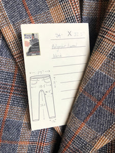 Vintage Henley two piece wool blend suit in orange, navy and white plaid, Circa 1970s. Union made in Canada. - Kingspier Vintage