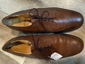 Kingspier Vintage - Brown Full Brogue Wingtip Derbies by Sears VIP - Sizes: 9M 11W 42EURO, Made in Canada, Leather Uppers, Leather Soles, O’Sullivan Rubber Heels