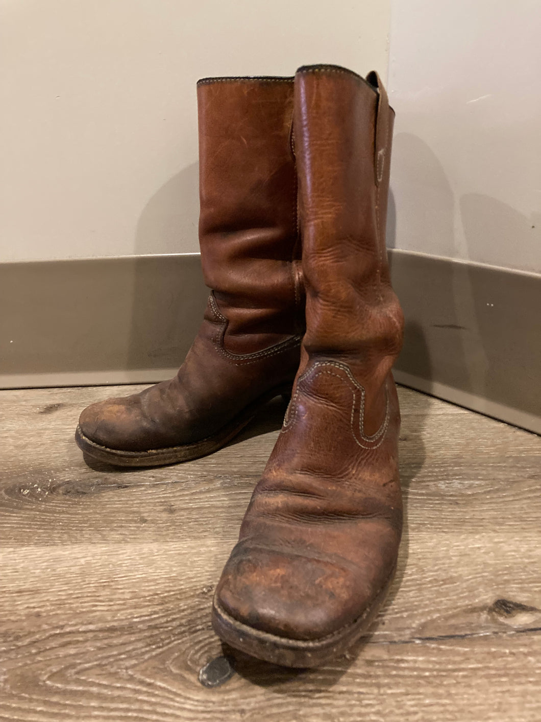 Vintage 70s Leather Boots, 9.5 Mens US/ 43 EUR – KingsPIER vintage