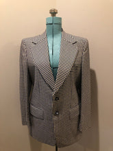 Load image into Gallery viewer, Vintage Saville Row two piece suit in navy and white gingham pattern is union made. - Kingspier vintage
