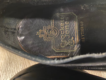 Kingspier Vintage - Black Heythrop II Plain Toe Demi-Boots by Crockett &amp; Jones Northampton - Sizes: 7.5M 9W 40-41EURO, Made in England, Leather Soles