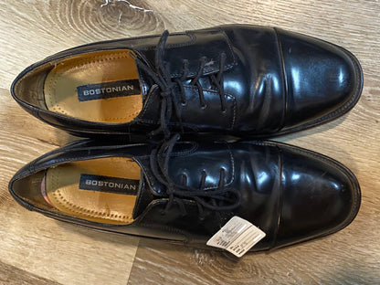 Kingspier Vintage - Black Cap Toe Derbies by Bostonian - Sizes: 8.5M 10.5W 41.5EURO, Made in India, Leather Uppers and Lining, Bostonian First Flex Leather Soles and and Rubber Heels