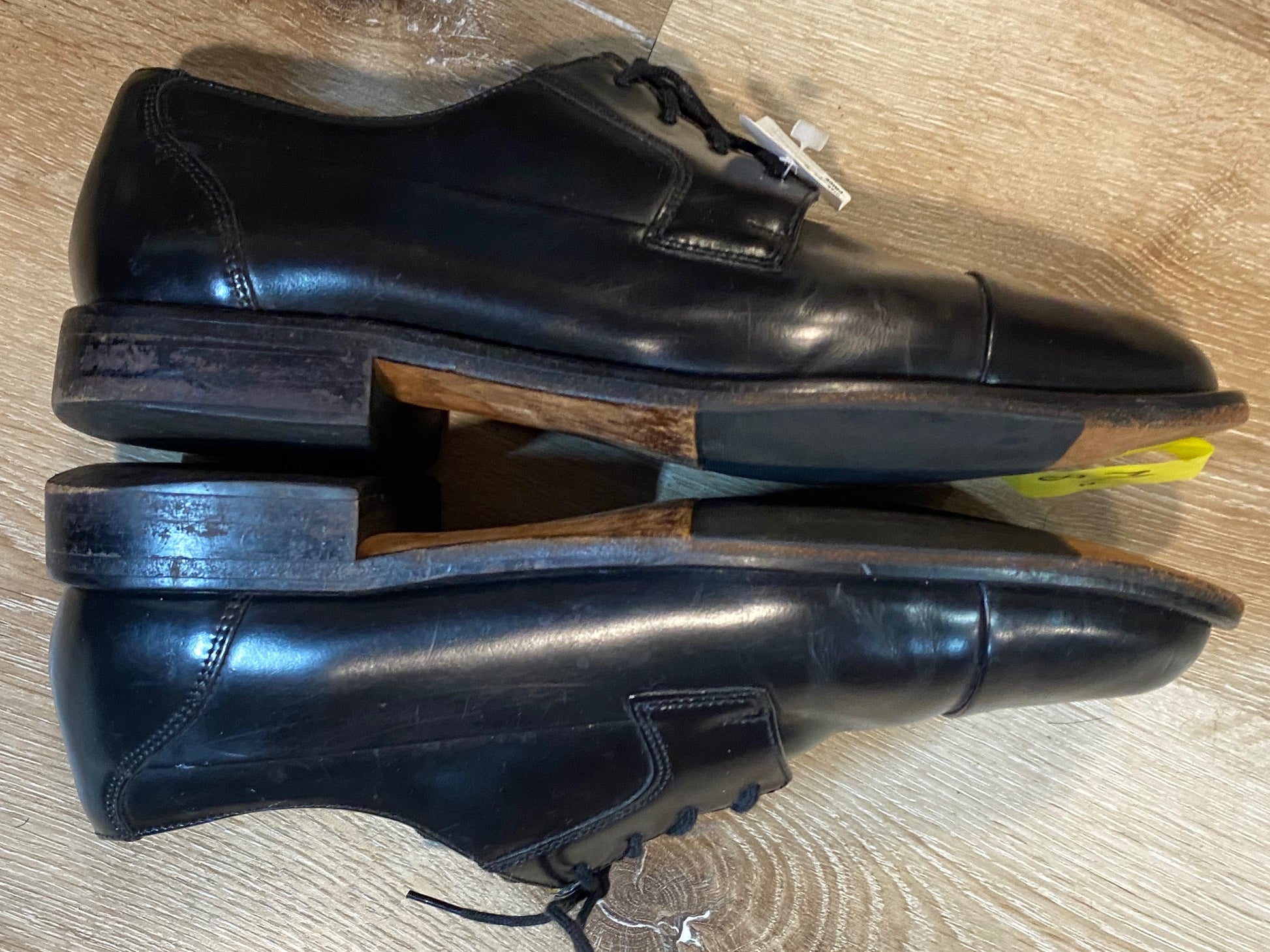 Kingspier Vintage - Black Cap Toe Derbies by Bostonian - Sizes: 8.5M 10.5W 41.5EURO, Made in India, Leather Uppers and Lining, Bostonian First Flex Leather Soles and and Rubber Heels