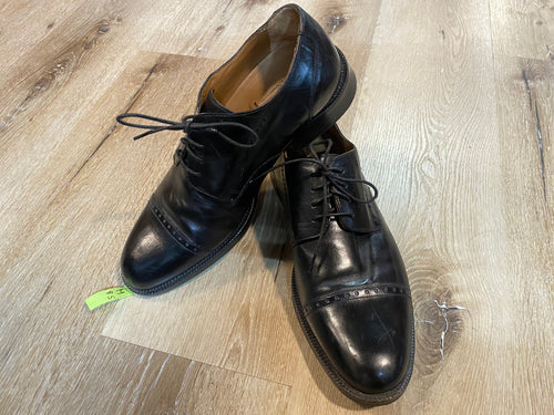 Kingspier Vintage - Black Sheep Skin Quarter Brogue Cap Toe Derbies by Johnston & Murphy Signature Series - Sizes: 8.5M 10.5W 41-42EURO, Made in India, Leather and Rubber Soles