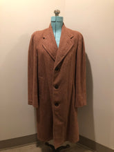 Load image into Gallery viewer, Vintage Herringbone full length wool coat in rust colour with button closures, satin lining and slash pockets - Kingspier Vintage
