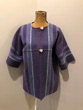 Load image into Gallery viewer, Kingspier Vintage - Bogside Weaving handwoven wool cardigan with two wooden button closures. Made in St. John’s NFLD, Canada. Size medium.
