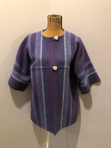 Kingspier Vintage - Bogside Weaving handwoven wool cardigan with two wooden button closures. Made in St. John’s NFLD, Canada. Size medium.
