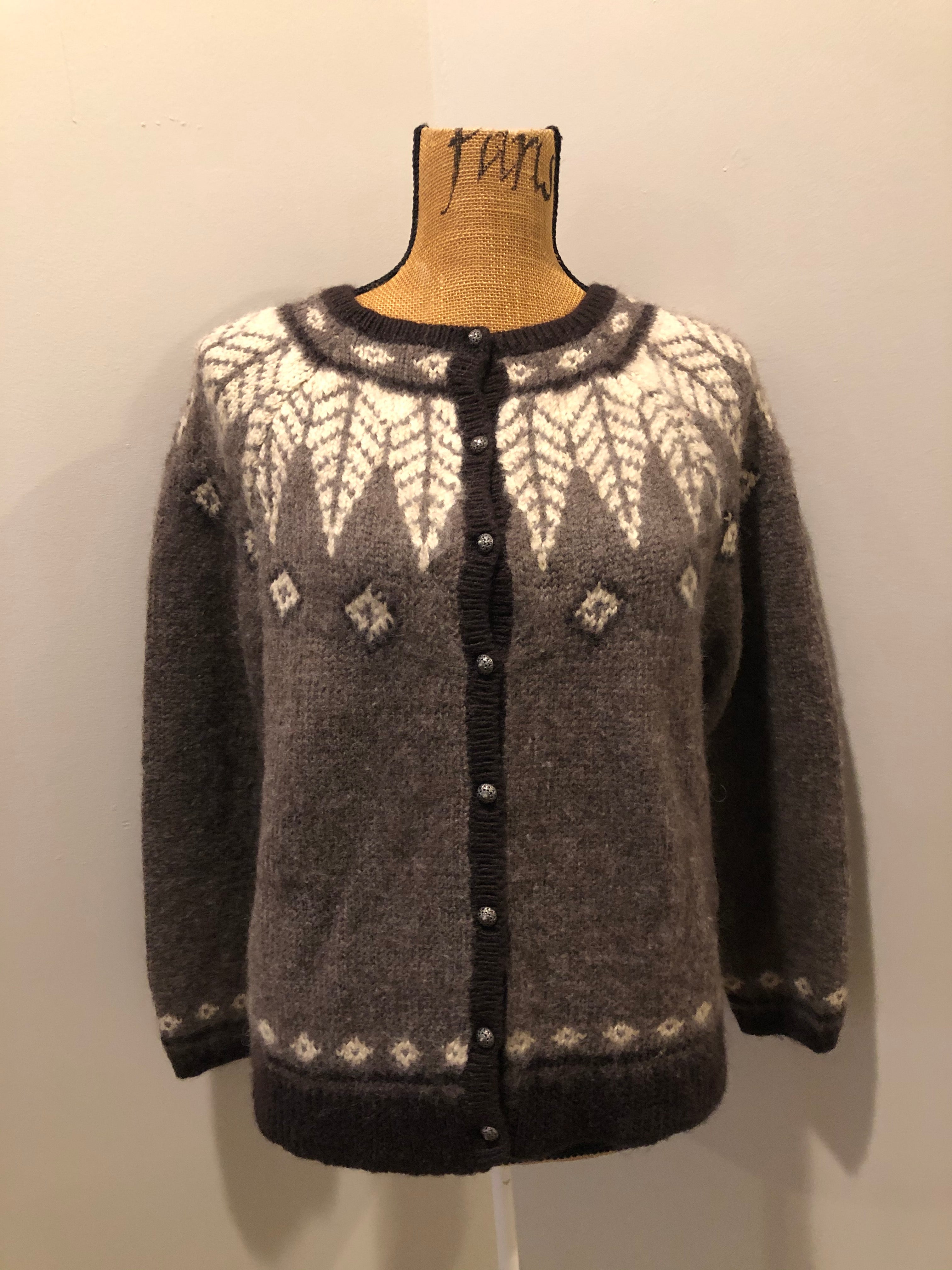 Pure J.Jill Brown Fuzzy Wool Blend Long Length Sweater Women's