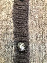 Load image into Gallery viewer, Kingspier Vintage - J.Jill wool blend Lopi style button cardigan in brown and cream.

Shoulder to shoulder - 15”
Shoulder to wrist - 23”
Under sleeve - 17.5”
Chest - 20”
Arm to hem - 13.5”
Bottom hem - 20”

*All items have been laid flat to measure.

This sweater is in excellent condition.
