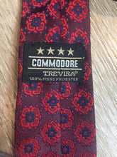 Load image into Gallery viewer, Kingspier Vintage - Commodore 100% polyester tie with red and navy floral pattern.
 
Length: 52” 
Width: 2.5” 

This tie is in excellent condition.
