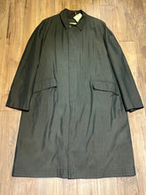 Load image into Gallery viewer, Vintage 60’s Barretts Haverhill green/grey trench coat with nylon/ cotton/viscose blend shell, zip out lining, button closures and two front pockets.

Made in USA
Chest 50”
