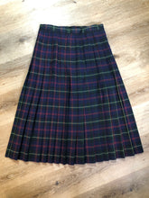 Load image into Gallery viewer, Kingspier Vintage - Courageous 100% wool fashion kilt in navy, green, red, yellow and black plaid. Made in Canada.
