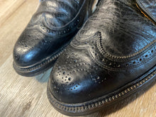 Load image into Gallery viewer, Kingspier Vintage - Black Full Brogue Wingtip Derbies by Dack&#39;s Bond Street - Sizes: 10M 12W 43EURO, Made in Canada, Leather Soles and Insoles, Biltrite Rubber Heels
