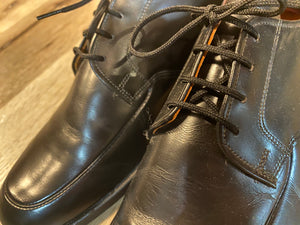 Kingspier Vintage - Black Leather Derbies by Eaton Sanitized, Sizes: 7M 8.5W 39-40EURO, Made in Canada, Leather Soles, Biltrite Rubber Heels