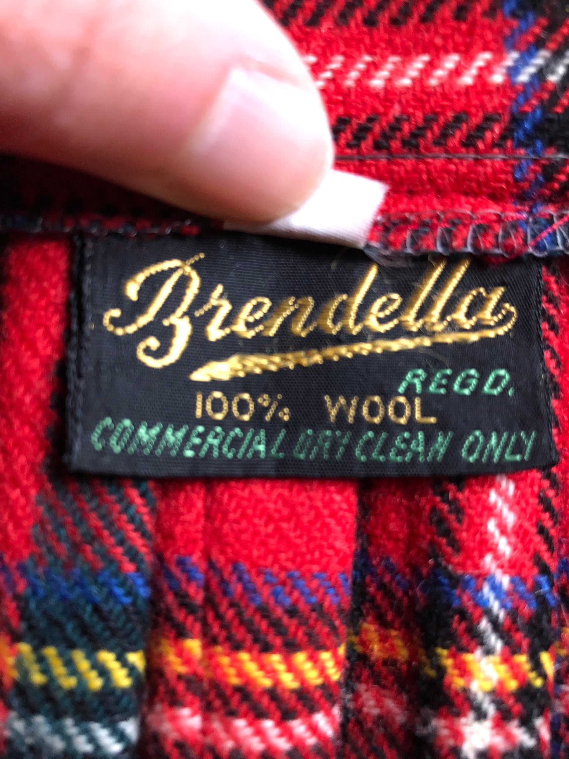 Kingspier Vintage - Vintage Brendella Royal Stewart tartan 100% wool kilt with fringed over skirt. Made in Ireland.