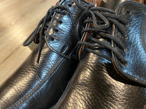 Kingspier Vintage - Black Leather Derbies by Hartt - Sizes: 7M 8.5W 39-40EURO, Made in Canada, Canada’s Finest Shoemakers, Leather Soles, Goodyear Rubber Heels