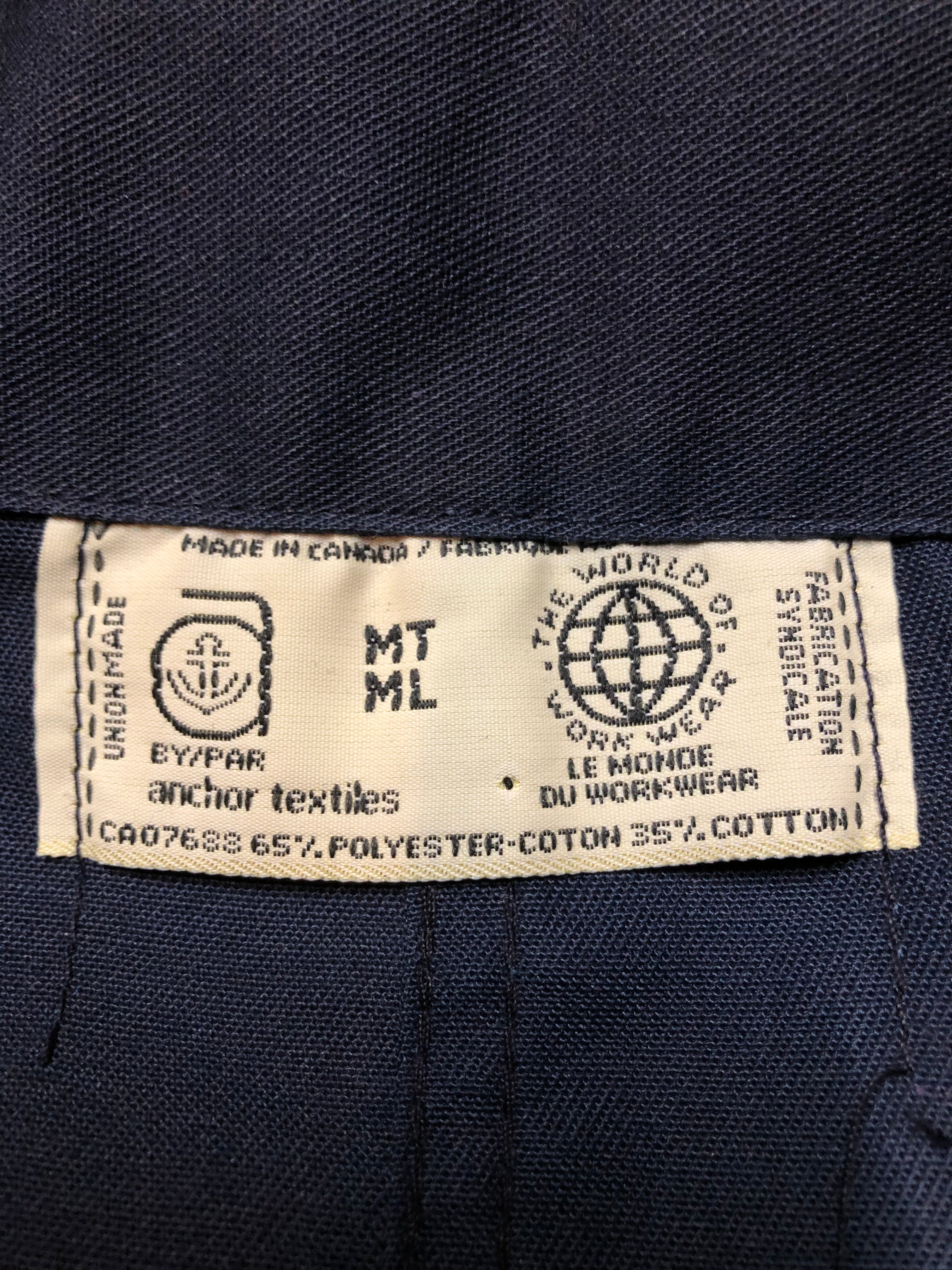 Vintage Anchor Textiles Navy Overalls, online Made in Canada