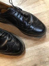 Load image into Gallery viewer, Kingspier Vintage - Doc Martens 5 eyelet blacksmooth leather classic brogue shoe.

Size 10 mens

*Shoes are in great condition with some wear in the leather upper.
