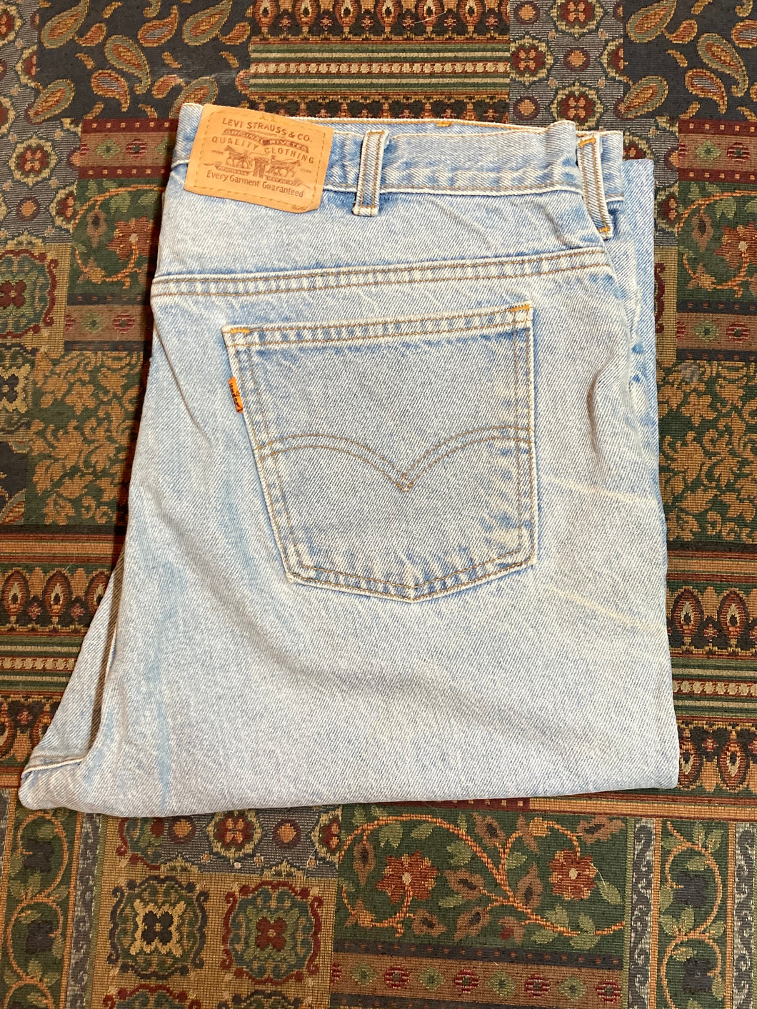 Levi’s Vintage Orange Tab Denim Jeans - 38”x25”, Made in Canada - Kingspier Vintage