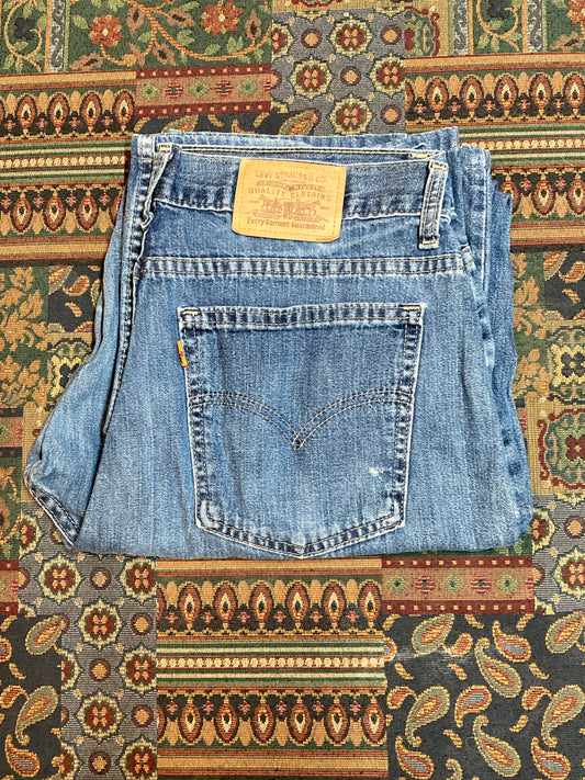 Levi’s 569 Vintage Orange Tab Denim Jeans - 32”x26”, Made in Canada - Kingspier Vintage