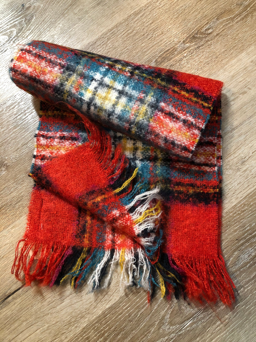 Kingspier Vintage - Simon’s red plaid mohair blend. Made in France.
