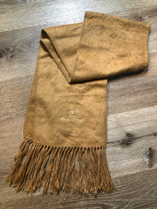 Kingspier Vintage - Alpaca Camargo camel 100% alpaca wool scarf. Made in Peru.
