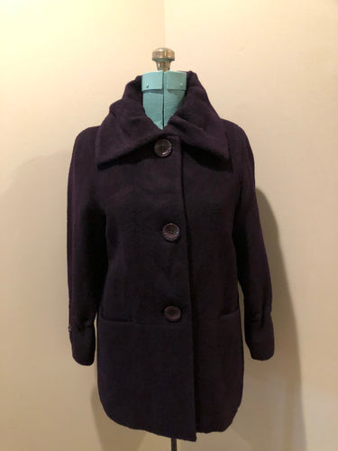 Vintage Coquette Dark Green Wool Coat, Made in Canada, Chest 42