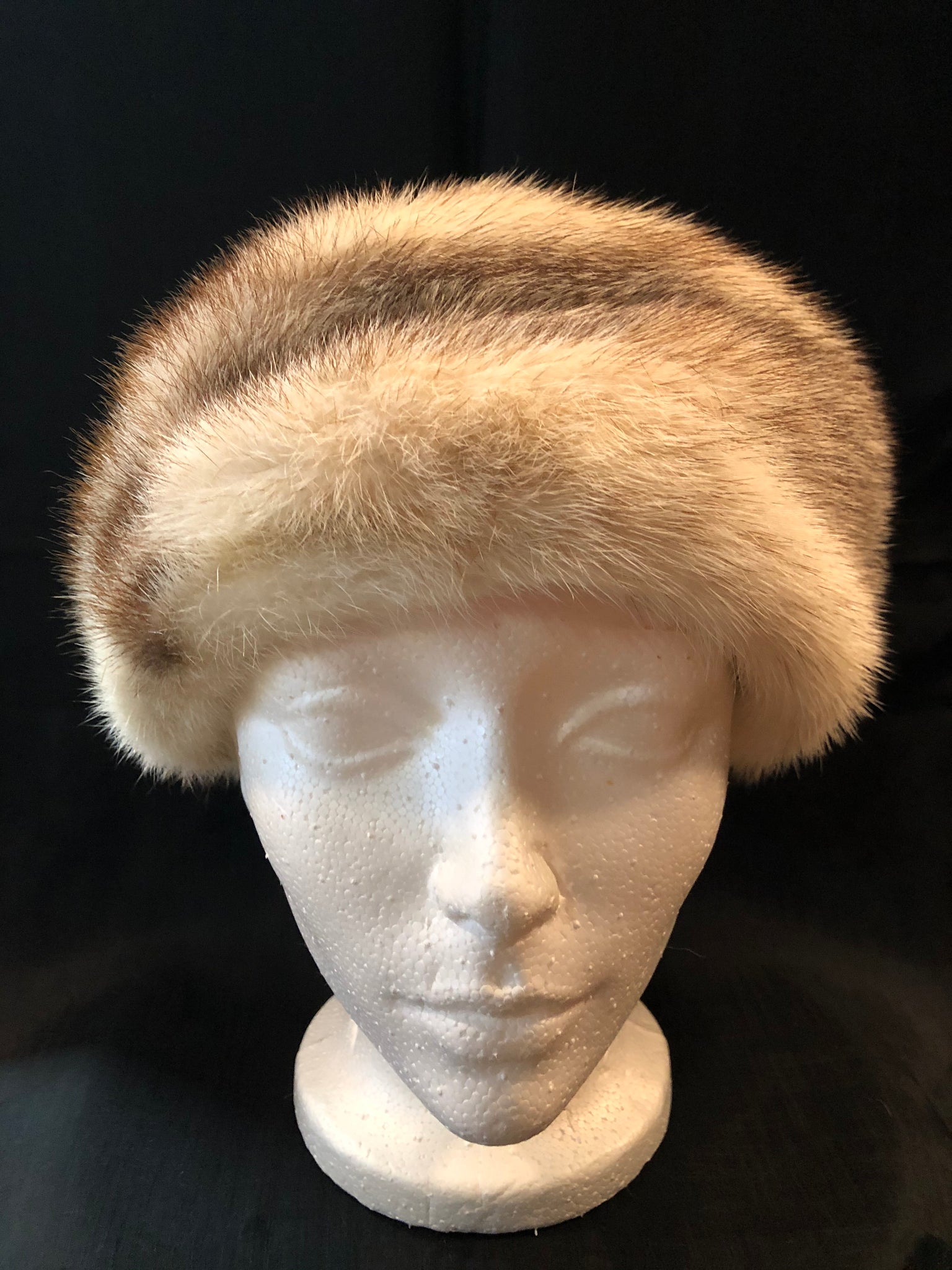 Vintage Kates Boutique Blonde Mink Fur Hat, Made in Canada 