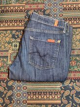 Load image into Gallery viewer, Kingspier Vintage - 7 For All Mankind Denim Jeans - 30”x30.5”

Style UO75080UIL-08OU
Cut # 713129

Size 26

Low rise

Boot cut

Dark wash

98% Cotton/ 2% Lycra

Made in USA
