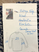 Load image into Gallery viewer, Kingspier Vintage - Vintage ragg wool sweater is made with coarse wool and is hand-knit in Nova Scotia.

As new.
