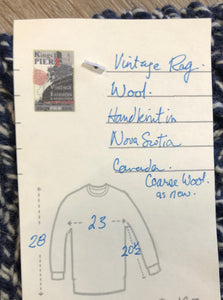 Kingspier Vintage - Vintage ragg wool sweater is made with coarse wool and is hand-knit in Nova Scotia.

As new.