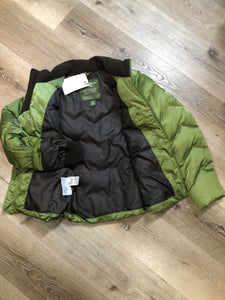 Kingspier Vintage - Eddie Bauer quilted goose down jacket with fleece inside collar and cuffs, zipper closure and two front pockets.

Size Medium.