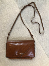 Load image into Gallery viewer, Vintage Brown Leather Crossbody Bag with Braided Strap
