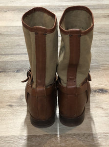 Kingspier Vintage - Frye slouchy canvas and leather boot with harness detail leather sole.

Size 7 women’s
