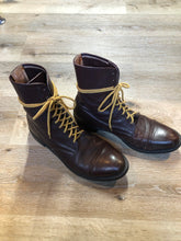 Load image into Gallery viewer, Kingspier Vintage - Dark Brown 10 eyelet lace up boot with suede lining.

Size 11.5 men’s 

