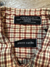 Load image into Gallery viewer, Kingspier Vintage - Pierre Cardin beige and red check patterned button up shirt. Mens size small.

