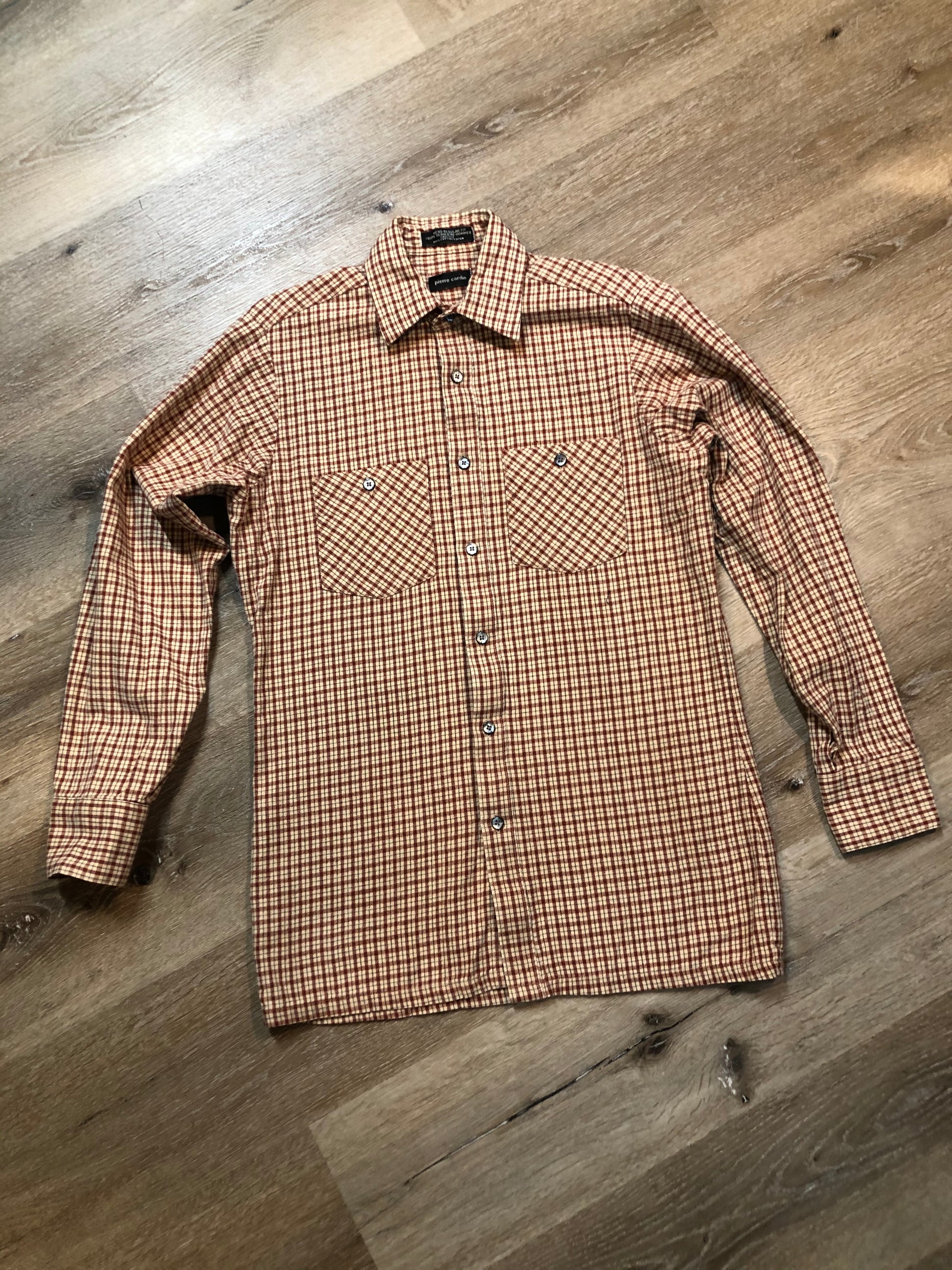 Vintage Pierre Cardin Check Cotton Pattern Shirt โ KingsPIER vintage