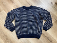Load image into Gallery viewer, Kingspier Vintage - Vintage L.L.Bean Heritage crewneck Sweater in Navy blue and White. Inspired by the traditional sweaters of Norway.

Made in Norway.
Size large.
