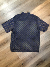 Load image into Gallery viewer, Kingspier Vintage - Puritan short sleeve button up shirt with blue, beige and black design. Size large mens.

