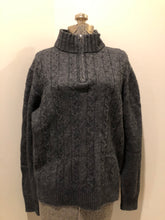 Load image into Gallery viewer, Kingspier Vintage - Savile Row Company 50% lambswool blend quarter zip sweater in grey. Size large.

